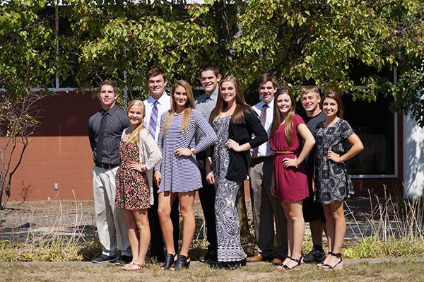 Columbus East Homecoming Court consists of (back row from left to right) Nick Andrie, KJ McCarter, Rhett Myers, Austin Lewis and Sam Dwenger; (Front row from left to right) Kira Singer, Shelby Gooldy, Brooke Statler, Maddie Albright and Ella Rohlfs.