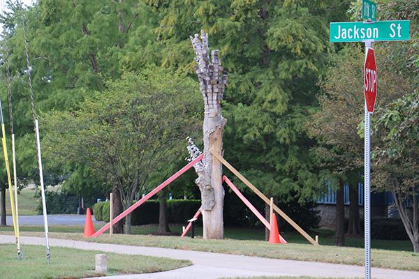 Decathexis, a sculpture created by Anthony Heinz May, rests at the corner of 11th and Jackson. 