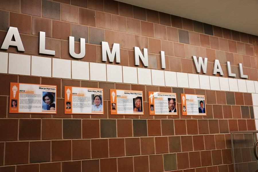 Easts Alumni Hall of Fame Wall is displayed outside of the main office. New inductees include _______________________