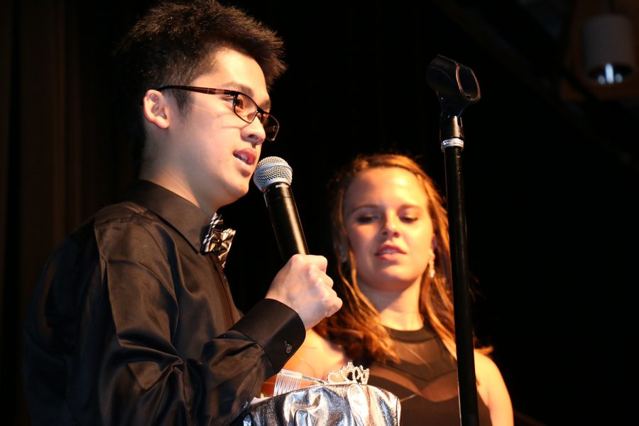 Sophomore David Phan and Morgan Meier announce Easts Prom King and Queen.
