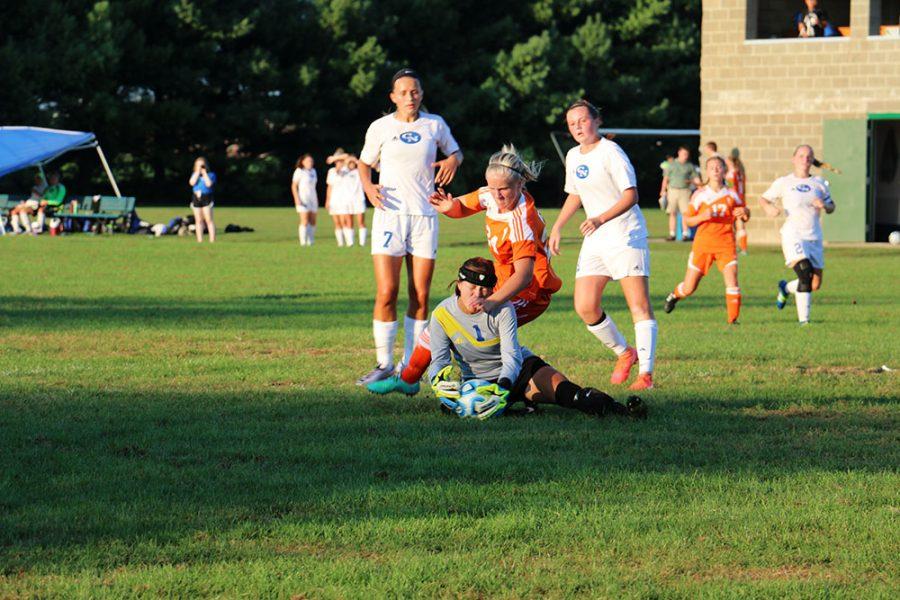 Junior Addy Galarno attempts a shot against Norths goalie.