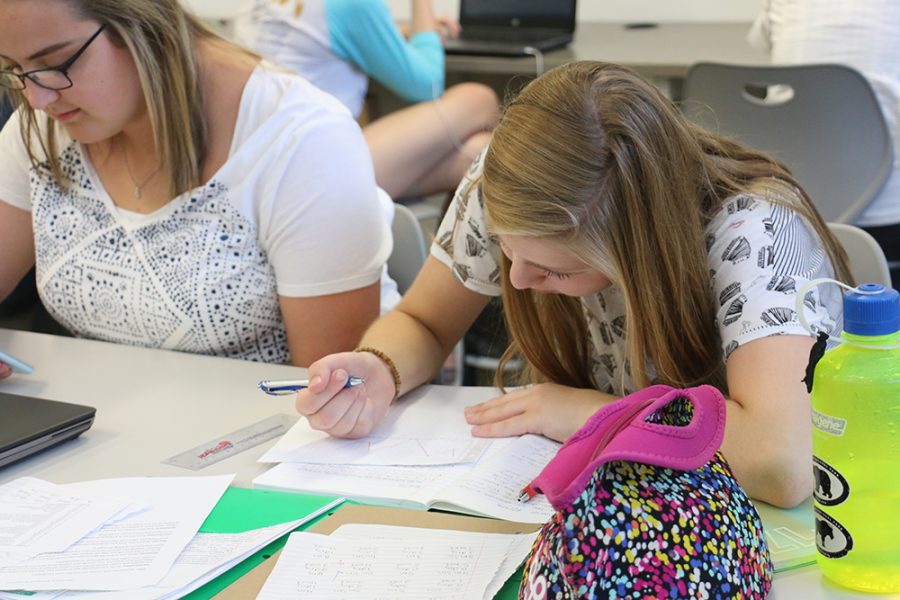 East students work on homework.