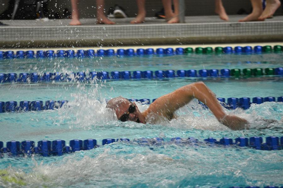 Senior Chris Borowski competes in an event.