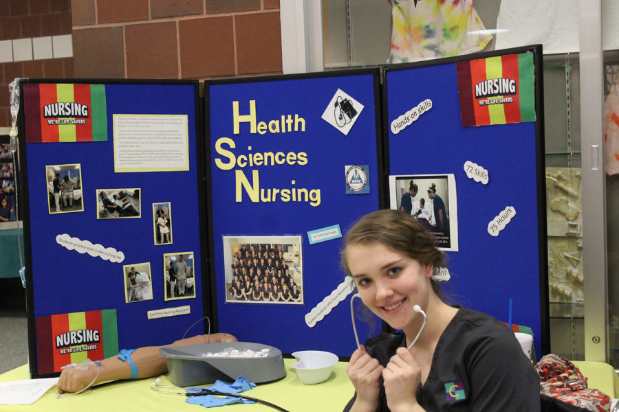 “I really enjoyed being a part of the C4 class because it lowers the stress level of college and the future,” said Reagin Branaman, the Nursing I and II booth representative. 