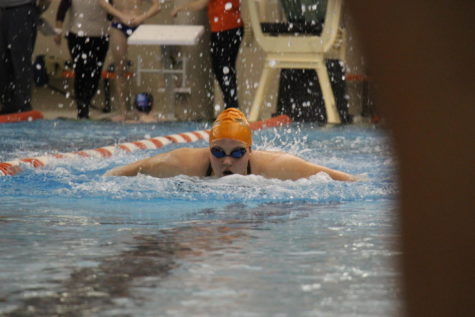 Sophomore Roemarie Hudak swims for the Olympian girls.