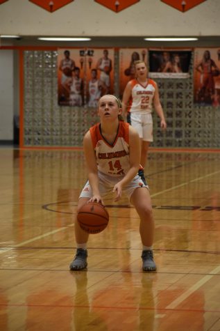 Senior Whitley Rankin goes for her free throw.