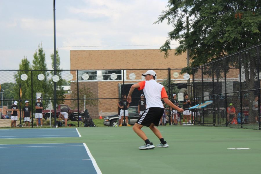 Junior Mathew Degner makes a hit.