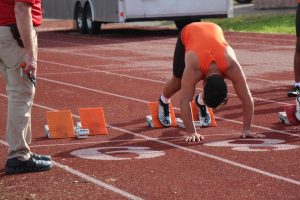 Sophomore Laird Stidham takes his mark.